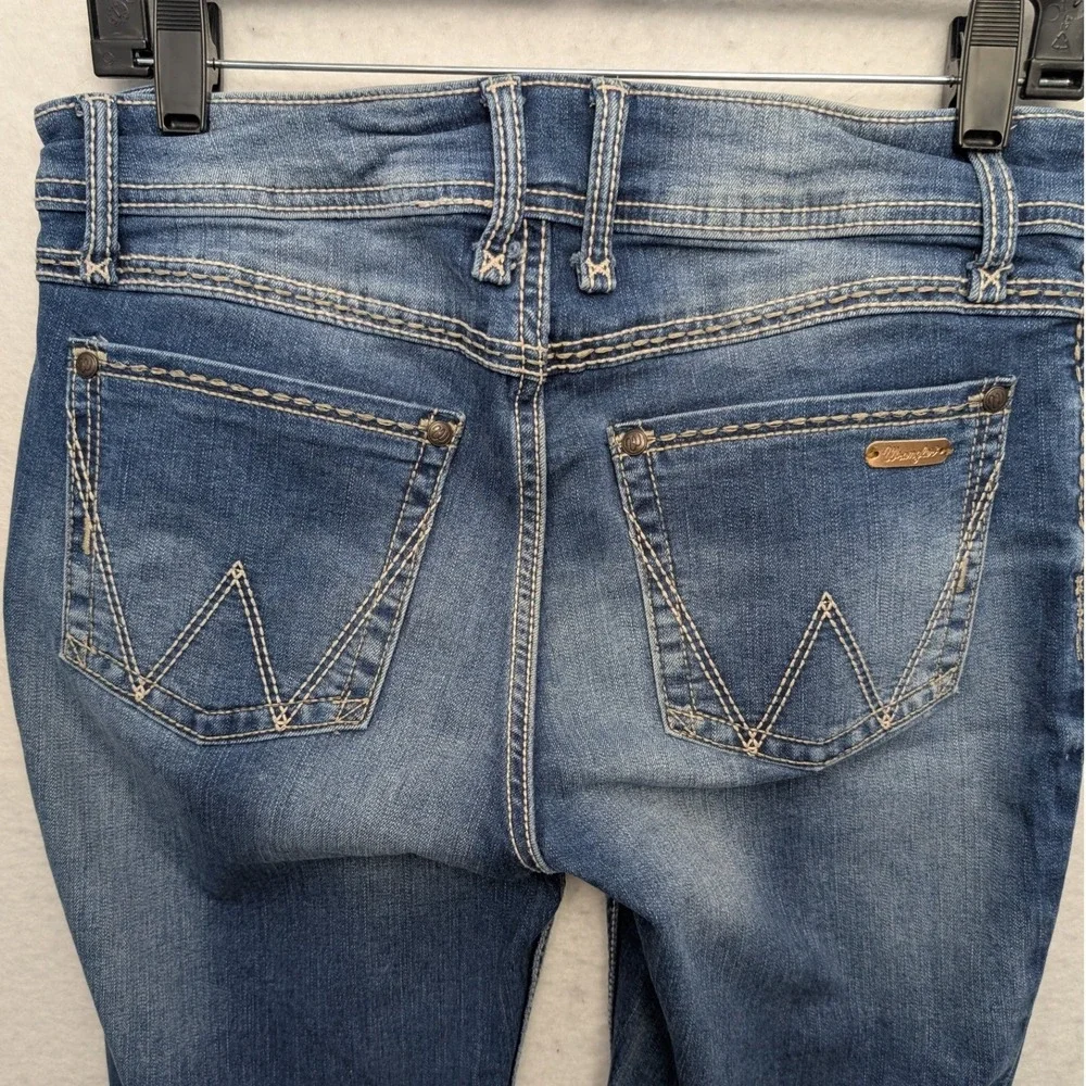 Wrangler‎ Bootcut Jeans Womens 7/8 x 32 Blue Medium Wash Stretch Denim 1009MWZJD